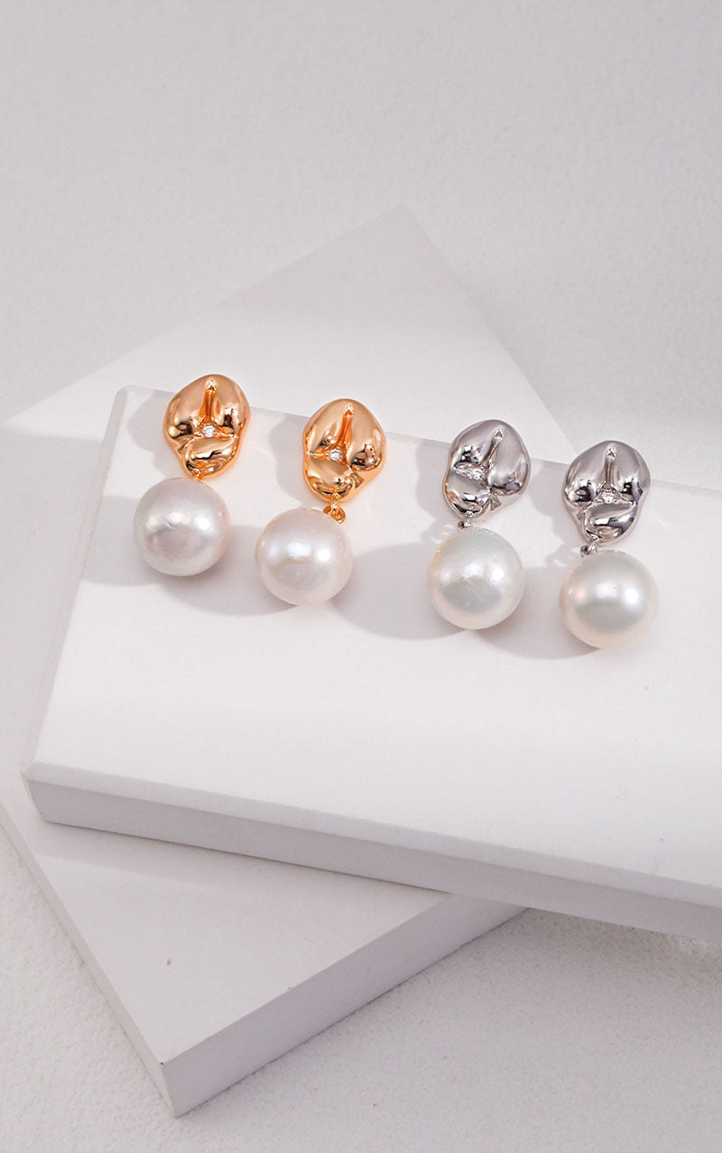 925 STERLING SLIVER PEARL AND CRYSTAL EARRING