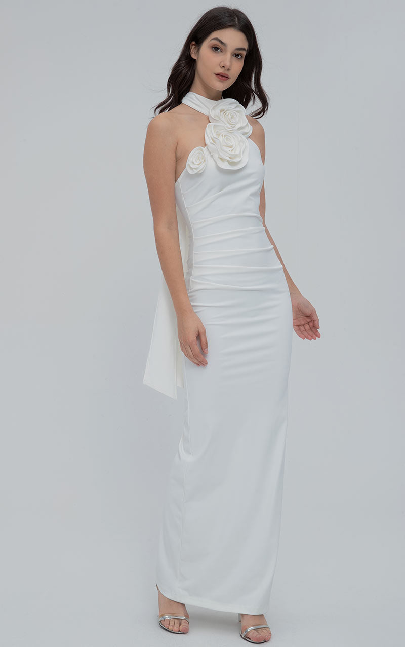 LEENA ROSE MAXI DRESS - WHITE