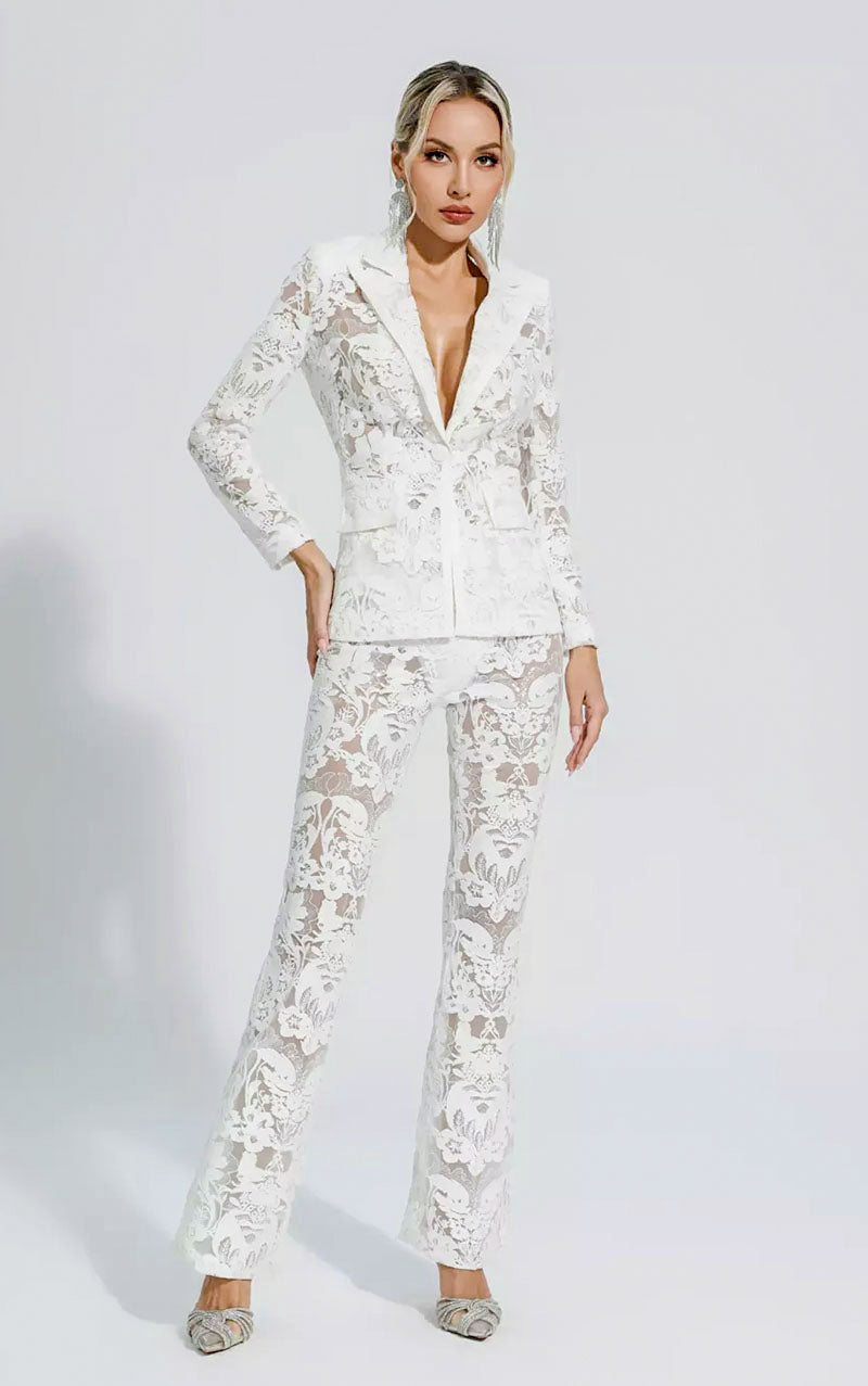 CAMILLA LACE SUIT SET - WHITE