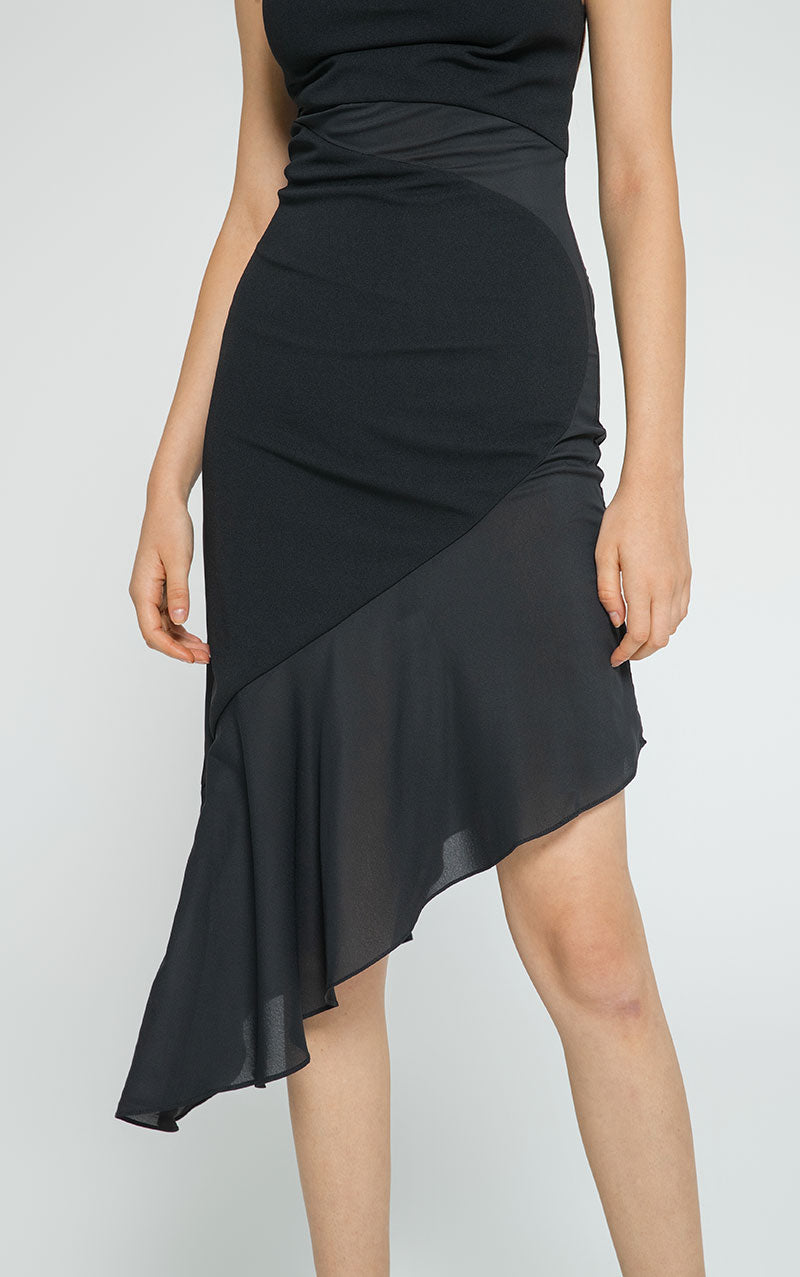 XENIA MESH MAXI DRESS - BLACK